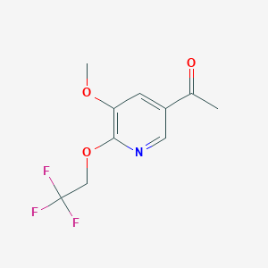 molecular formula C10H10F3NO3 B8322581 1-(5-Methoxy-6-(2,2,2-trifluoroethoxy)pyridin-3-yl)ethanone 