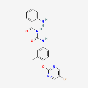 molecular formula C19H16BrN5O3 B8322594 Benzamide, 2-amino-N-[[4-[(5-bromopyrimidin-2-yl)oxy]3-methylphenyl]aminocarbonyl]- 