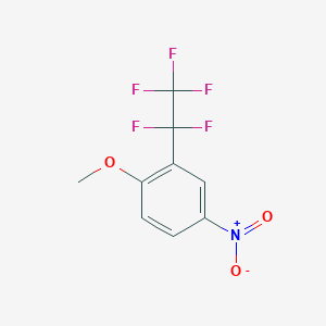 molecular formula C9H6F5NO3 B8322603 Benzene, 1-methoxy-4-nitro-2-(1,1,2,2,2-pentafluoroethyl)- 