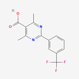 molecular formula C14H11F3N2O2 B8322645 4,6-Dimethyl-2-(3-trifluoromethyl-phenyl)-pyrimidine-5-carboxylic acid 