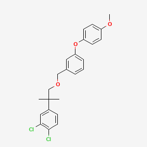 molecular formula C24H24Cl2O3 B8322750 Benzene, 1-((2-(3,4-dichlorophenyl)-2-methylpropoxy)methyl)-3-(4-methoxyphenoxy)- CAS No. 80843-93-2