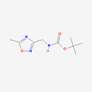 molecular formula C9H15N3O3 B8322751 Tert-butyl (5-methyl-1,2,4-oxadiazol-3-yl)methylcarbamate 
