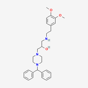molecular formula C30H39N3O3 B8322772 1-(3-(2-(3,4-Dimethoxyphenyl)ethylamino)-2-hydroxypropyl)-4-diphenylmethylpiperazine CAS No. 143759-62-0