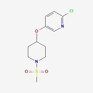 molecular formula C11H15ClN2O3S B8322796 2-Chloro-5-(1-methanesulfonyl-piperidin-4-yloxy)-pyridine 