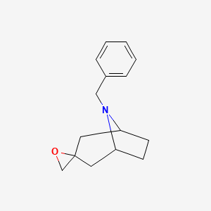 molecular formula C15H19NO B8322810 8-Benzyl-8-azaspiro[bicyclo[3.2.1]octane-3,2'-oxirane] 