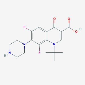 molecular formula C18H21F2N3O3 B8322823 1-Tert-butyl-6,8-difluoro-4-oxo-7-piperazin-1-yl-quinoline-3-carboxylic acid 