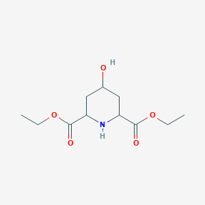 molecular formula C11H19NO5 B8322833 2,6-Bis(ethyloxycarbonyl)-4-hydroxy-piperidine 