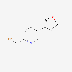 2-(1-Bromoethyl)-5-(furan-3-yl)pyridine