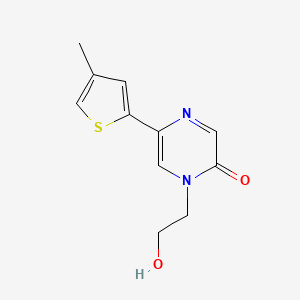 molecular formula C11H12N2O2S B8322852 1-(2-Hydroxyethyl)-5-(4-methylthiophen-2-yl)pyrazin-2(1H)-one 