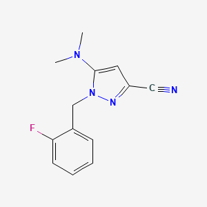 molecular formula C13H13FN4 B8322856 5-(dimethylamino)-1-(2-fluorobenzyl)-1H-pyrazole-3-carbonitrile 