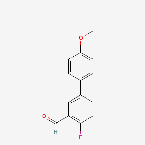 molecular formula C15H13FO2 B8322869 5-(4-Ethoxyphenyl)-2-fluorobenzaldehyde 