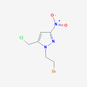 molecular formula C6H7BrClN3O2 B8322877 1-(2-Bromoethyl)-5-(chloromethyl)-3-nitro-1H-pyrazole 