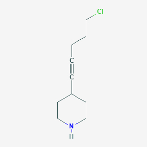 molecular formula C10H16ClN B8322896 4-(5-Chloro-pent-1-ynyl)-piperidine 