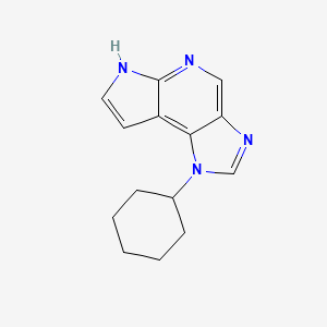 molecular formula C14H16N4 B8322921 1-Cyclohexyl-1,6-dihydroimidazo[4,5-d]pyrrolo[2,3-b]pyridine 