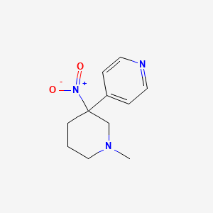 molecular formula C11H15N3O2 B8322926 Rac-1-methyl-3-nitro-1,2,3,4,5,6-hexahydro-[3,4']bipyridinyl 