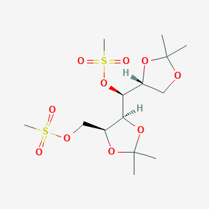 molecular formula C14H26O10S2 B8322943 methanesulfonic acid {(4R)-(2,2-dimethyl[1,3]dioxolan-4-yl)}-{(4S,5S)-(5-methanesulfonyloxymethyl-2,2-dimethyl[1,3]dioxolan-4-yl)}-(S)methyl ester CAS No. 7115-24-4