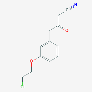 molecular formula C12H12ClNO2 B8322954 4-[3-(2-Chloroethoxy)phenyl]-3-oxo-butyronitrile 