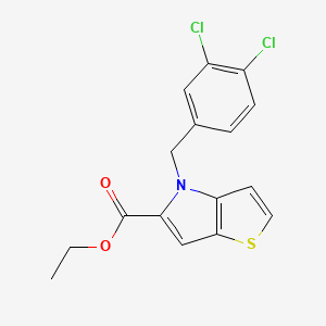 molecular formula C16H13Cl2NO2S B8322968 Ethyl 4-(3,4-dichlorobenzyl)thieno[3,2-b]pyrrole-5-carboxylate 