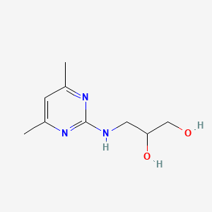 molecular formula C9H15N3O2 B8323002 3-(4,6-Dimethylpyrimid-2-ylamino)propane-1,2-diol 
