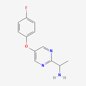 molecular formula C12H12FN3O B8323055 1-(5-(4-Fluorophenoxy)pyrimidin-2-yl)ethanamine 