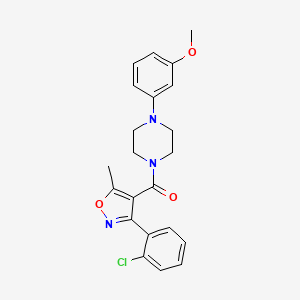 molecular formula C22H22ClN3O3 B8323129 (3-(2-Chlorophenyl)-5-methylisoxazol-4-yl)(4-(3-methoxyphenyl)piperazine-1-yl)methanone 