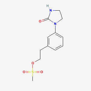 molecular formula C12H16N2O4S B8323185 2-[3-(2-Oxo-1-imidazolidinyl)phenyl]ethyl methanesulfonate 