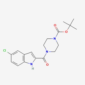 molecular formula C18H22ClN3O3 B8323271 4-(5-Chloro-1H-indole-2-carbonyl)-piperazine-1-carboxylic acid tert-butyl ester 