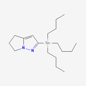 molecular formula C18H34N2Sn B8323338 2-Tributylstannyl-5,6-dihydro-4H-pyrrolo[1,2-b]pyrazole 