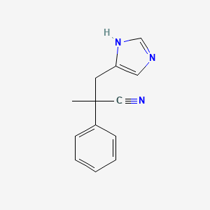 molecular formula C13H13N3 B8323351 3-(Imidazol-4-yl)-2-methyl-2-phenylpropanenitrile 