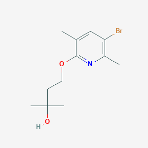 molecular formula C12H18BrNO2 B8323376 4-(5-Bromo-3,6-dimethylpyridin-2-yl)oxy-2-methylbutan-2-ol 