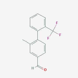 molecular formula C15H11F3O B8323377 2-Methyl-2'-(trifluoromethyl)-[1,1'-biphenyl]-4-carboxaldehyde CAS No. 726136-61-4