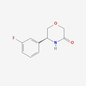 molecular formula C10H10FNO2 B8323394 (R)-5-(3-fluoro-phenyl)-morpholin-3-one 