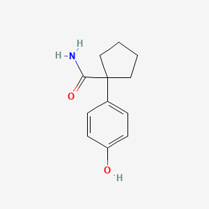 molecular formula C12H15NO2 B8323538 1-(4-Hydroxyphenyl)cyclopentane-1-carboxamide CAS No. 165119-38-0