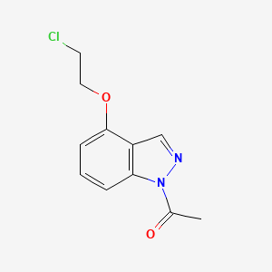 molecular formula C11H11ClN2O2 B8323558 1-Acetyl-4-(2-chloroethoxy)-indazole 