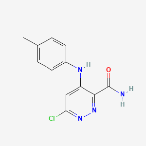 molecular formula C12H11ClN4O B8323684 6-Chloro-4-p-tolylamino-pyridazine-3-carboxylic acid amide 