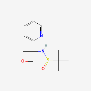 molecular formula C12H18N2O2S B8323932 2-Methyl-N-(3-(pyridin-2-yl)oxetan-3-yl)propane-2-sulfinamide 