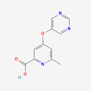 molecular formula C11H9N3O3 B8323938 6-Methyl-4-(pyrimidin-5-yloxy)picolinic acid 