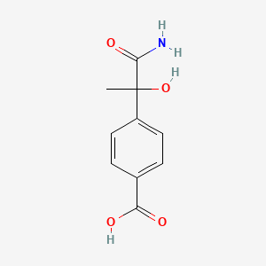 molecular formula C10H11NO4 B8323961 p-Carboxy-alpha-hydroxyhydratropamide 