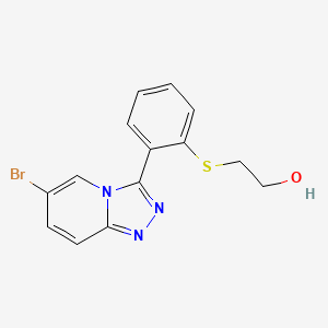 molecular formula C14H12BrN3OS B8323965 2-{[2-(6-Bromo[1,2,4]triazolo[4,3,a]pyridin-3-yl)phenyl]sulfanyl}ethanol 