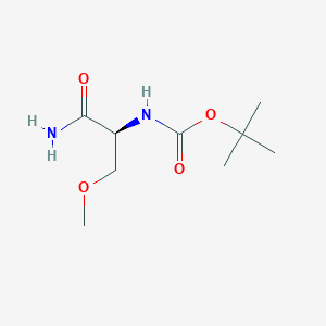 molecular formula C9H18N2O4 B8324038 (S)-2-(tert-Butoxycarbonylamino)-3-methoxypropionamide 