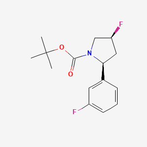 molecular formula C15H19F2NO2 B8324200 (2S,4S)-tert-butyl 4-fluoro-2-(3-fluorophenyl)pyrrolidine-1-carboxylate 