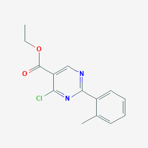 molecular formula C14H13ClN2O2 B8324219 Ethyl 4-chloro-2-o-tolylpyrimidine-5-carboxylate 