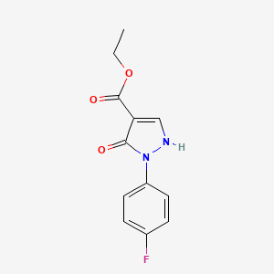 molecular formula C12H11FN2O3 B8324223 Ethyl 1-(4-fluorophenyl)-5-hydroxypyrazole-4-carboxylate 