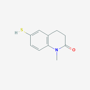 molecular formula C10H11NOS B8324296 6-Mercapto-1-methyl-1,2,3,4-tetrahydroquinolin-2-one 