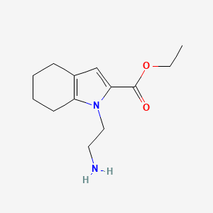 molecular formula C13H20N2O2 B8324312 Ethyl 1-(2-Aminoethyl)-4,5,6,7-tetrahydro-1H-indole-2-carboxylate 