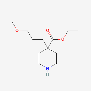 molecular formula C12H23NO3 B8324342 4-(3-Methoxy-propyl)-piperidine-4-carboxylic acid ethyl ester 