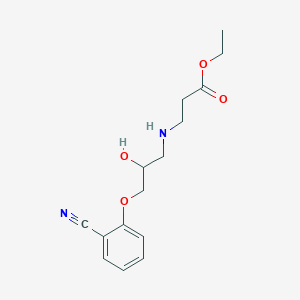 molecular formula C15H20N2O4 B8324370 ethyl N-[3-(2-cyanophenoxy)-2-hydroxypropyl]-3-aminopropanoate 