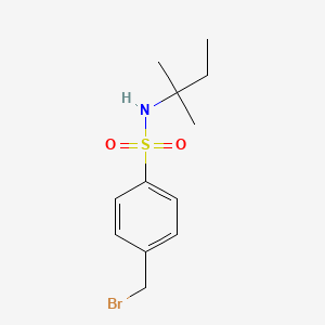 molecular formula C12H18BrNO2S B8324392 N-(1,1-Dimethylpropyl)-4-bromomethylbenzenesulfonamide 