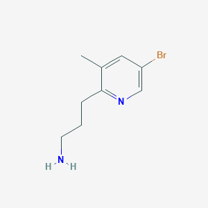 molecular formula C9H13BrN2 B8324412 2-(3-Aminopropyl)-5-bromo-3-methylpyridine 