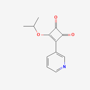 molecular formula C12H11NO3 B8324422 3-Isopropoxy-4-(3-pyridyl)-cyclobut-3-ene-1,2-dione 
